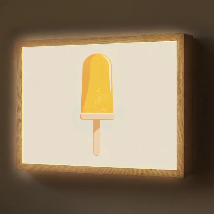 Oranje - Stokje - Waterijsje Light Box met batterij (Wandlamp) middel -z3d_website