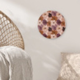 Bloemen - Abstract - Aardetinten Akoestische PET Vilt - Rond klein 838 -sfeer4
