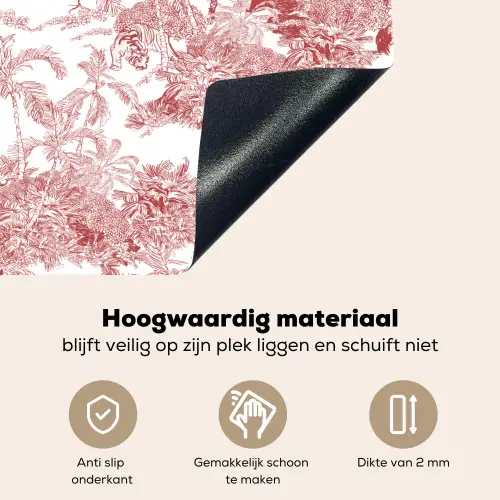 Tijger - Jungle - Natuur - Rood Inductie beschemer met haakjes klein 777 -ky-onderkant-nl