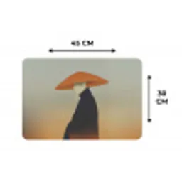 Minimalistisch - Silhouet - Oranje Placemat vinyl groot -specs