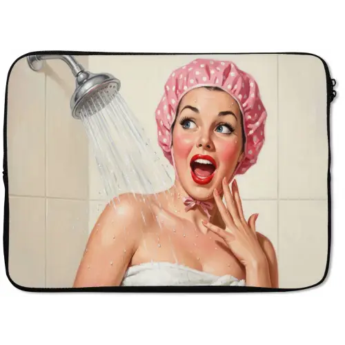 Vrouw - Douche - Roze laptophoes neopreen klein -zkaufland3dotto