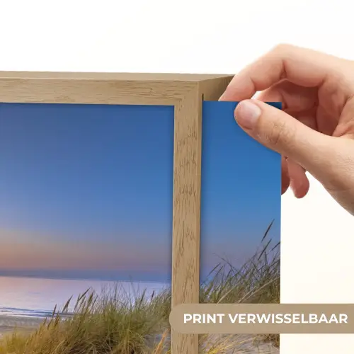 Duin - Zonsondergang - Horizon - Strand - Gras Light Box met batterij (Wandlamp) middel -USP_websiteprintNL