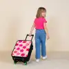 Roze bloemen Kinderkoffer - Zwart klein -sfeer1