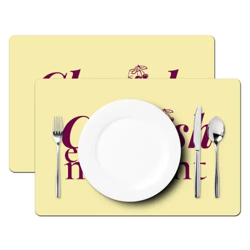 Cherish every moment - Cocktailglas - Geel Placemat vinyl groot -zzsfeer2_Kitchenyeah-website
