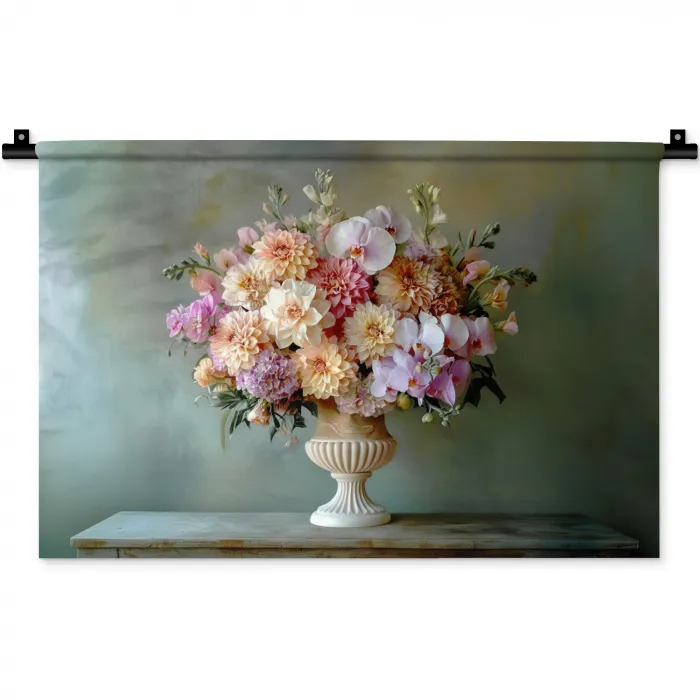 Orchidee - Boeket - Vaas - Bloemen Wandkleed katoen klein -zz3d