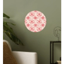 Roze - Bloemenmotief - Wit - Modern Wandcirkel behangsticker klein 186 -sfeer2