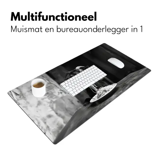 Geit - Bord - Spaghetti - Zwart Wit Muismat XXL klein -sfeer4