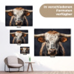 Stier - Kleurrijk - Hoorns tuinposter los doek klein -Xsfeer9_DE
