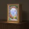 Doorkijk - Vuurtoren - Bloemen - Uitzicht Light Box met kabel (Tafellamp) klein -z3d_website