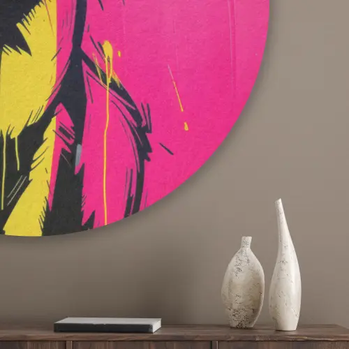 Kat - Art - Zonnebril - Roze Akoestische PET Vilt - Rond klein -sfeer5_closeup