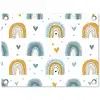 Patroon - Regenboog - Hartjes tuinposter los doek klein -3d