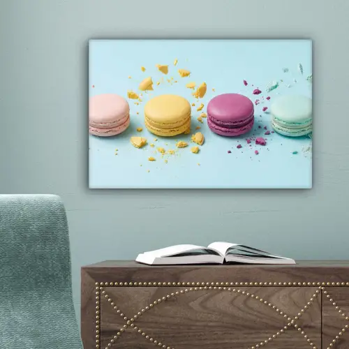 Macarons - Kleurrijk - Pastel canvas 2cm klein -sfeer4