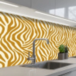 Zebra - Klassiek - Oker - Geel keuken achterwand 2 middel 871 -3d_schuin