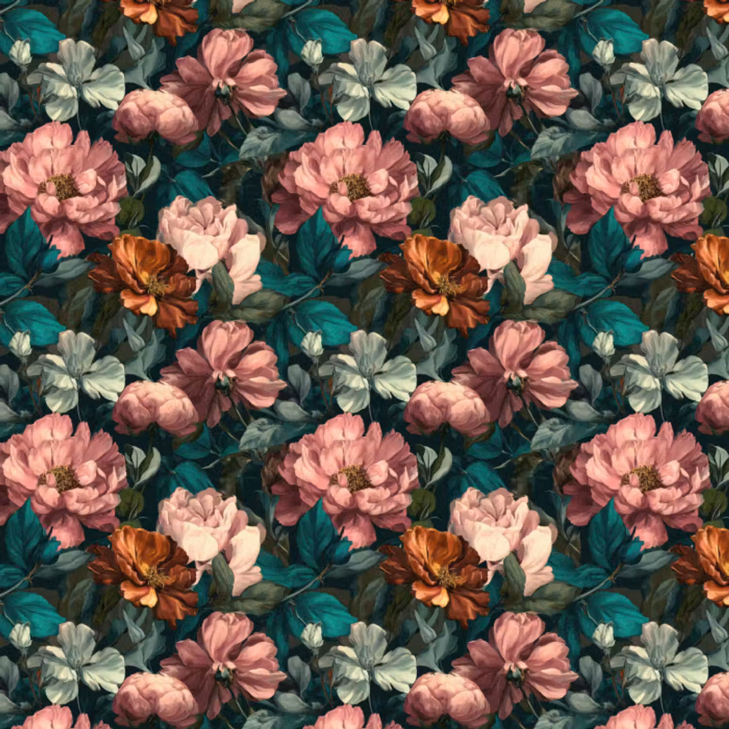 Behang - Bloemen - Schilderachtig - Patroon - Roze