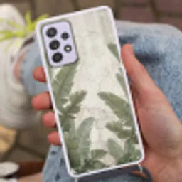Bananenbladeren - Beton - Groen Hoesje Samsung Galaxy A52 5G met koord klein -sfeer3