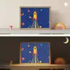 Kleurrijk - Raket - Ruimte Light Box met batterij (Wandlamp kind) middel -sfeer3_kind