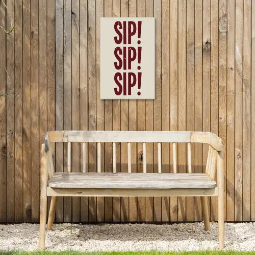 Japandi - Vintage - Decoratie - Rood Tuinposter op houten frame 2 cm dik klein -sfeer4