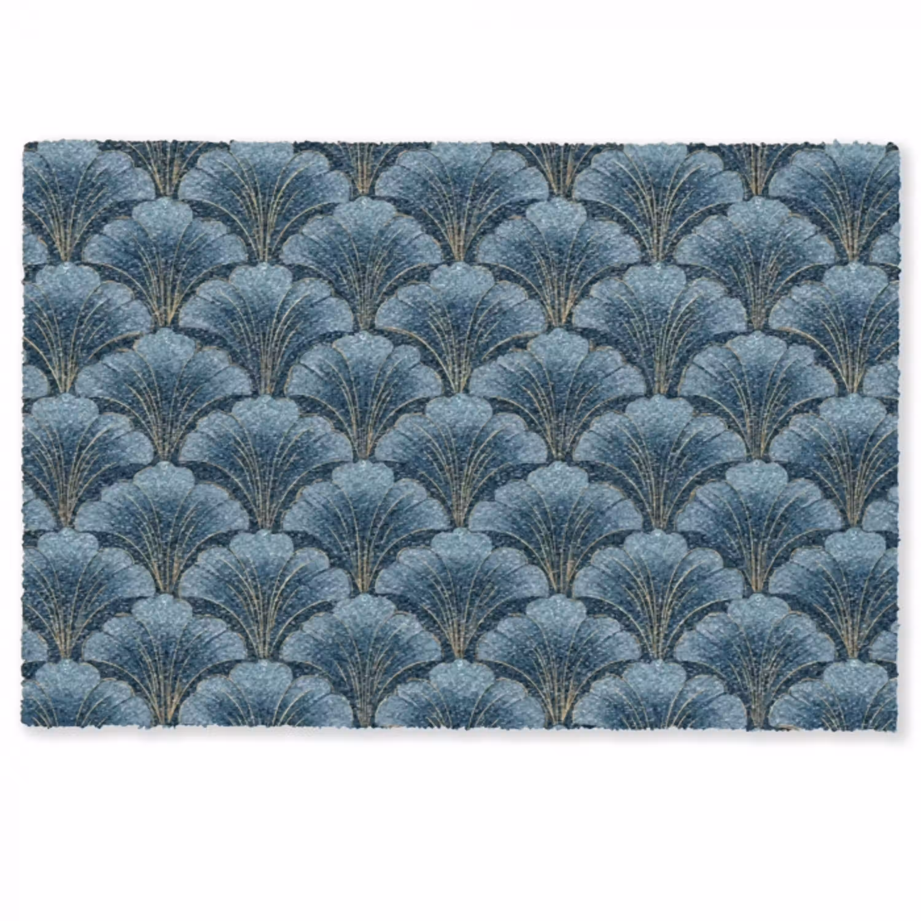 Patroon - Ginkgoblad - Blauw Deurmat klein 898 -zkaufland3d