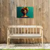 Vrouw - Hoodtooi - Tropisch - Fruit - Druiven Tuinposter op houten frame 2 cm dik klein -sfeer4