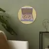 Pizza - Doos - Salami - Illustratie Akoestische PET Vilt - Rond klein -sfeer2