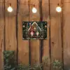 Kerst - Gnomen - Peperkoekhuisje - Rood - Groen tuinposter los doek klein -sfeer1