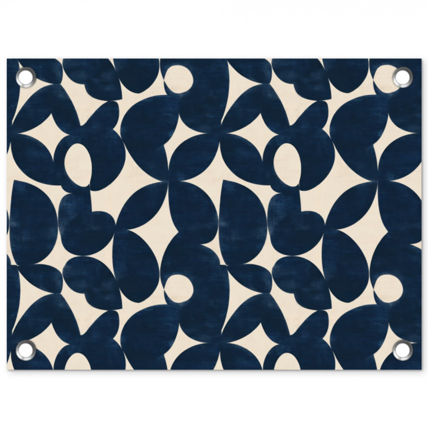 Modern - Geometrisch - Blauw tuinposter los doek klein 239 -3d