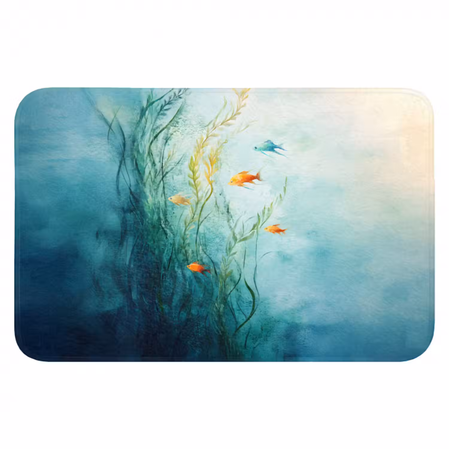 Badematte - Wasserpflanzen - Fische - Farbenfroh - Wasser