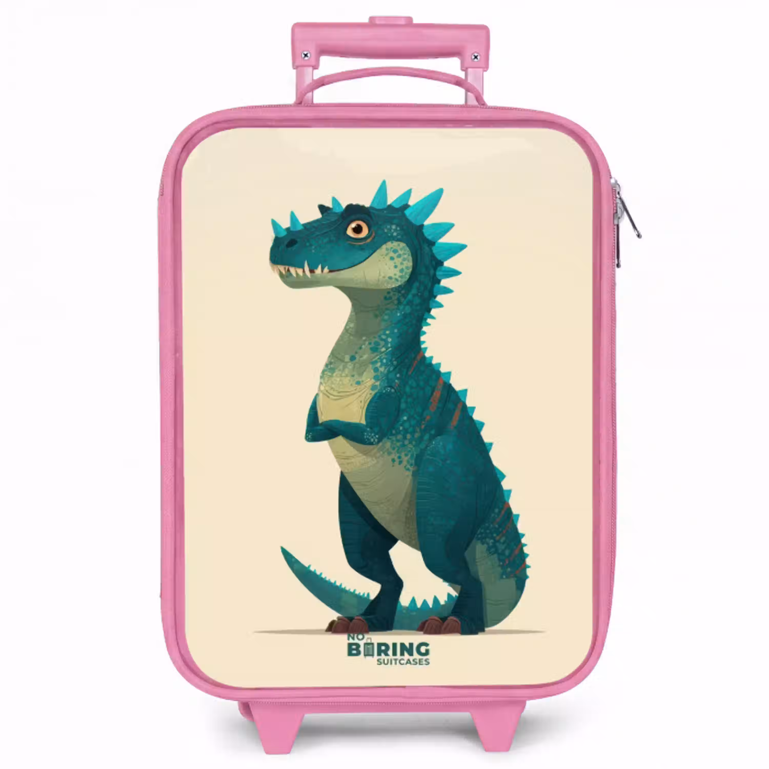 Spiky dino met vriendelijke blik Kinderkoffer - Roze klein -zzz_website3d