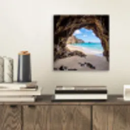 Grot - Strand - Zee - Blauw aluminium wit klein -sfeer1