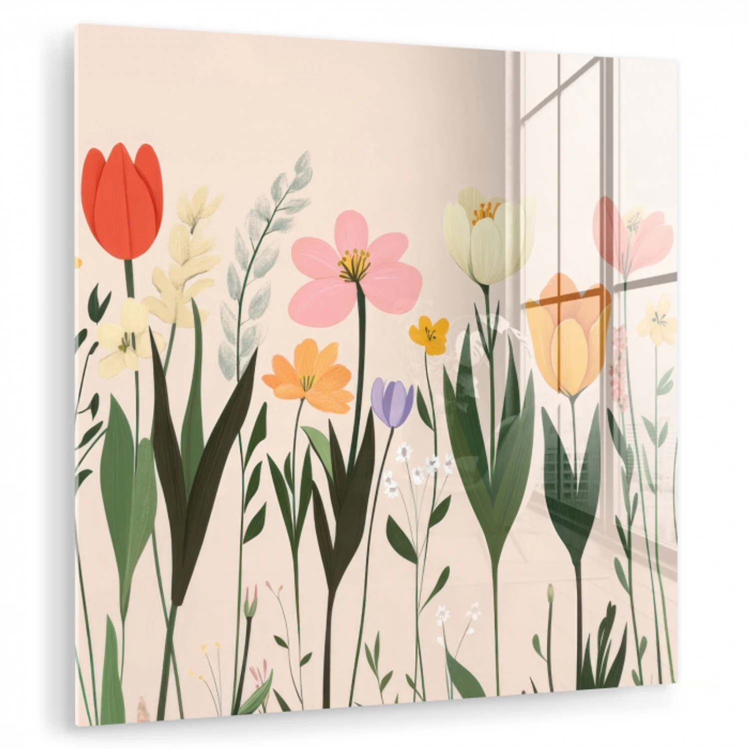 Pasteltinten - Bloemen - Illustratie plexiglas 5mm klein -zzzproduct_nieuw