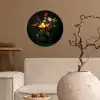 Bloemen - Vaas - Zwart Wandcirkel behangsticker klein -sfeer1