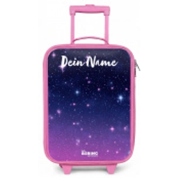 Sterren - Galaxy - Blauw - Roze Kinderkoffer - Roze klein -zz3dotto