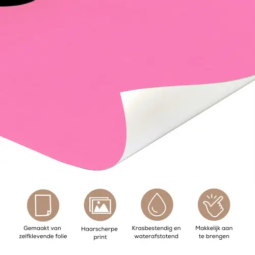 Smiley - Bloem - Roze deurposter klein -closeup_NL