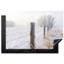 Hek - Sneeuw - Mist - Platteland - Nostalgisch Inductie beschermer vinyl 3mm klein -3d