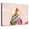 Vrouw - Zon - Kleurrijk Textielframe zwart klein -3d
