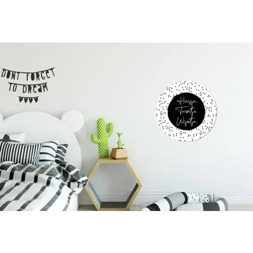 Quotes - Huisje. Tuintje. Wijntje. - Wijn - Tekst Wandcirkel aluminium klein -kinderkamer