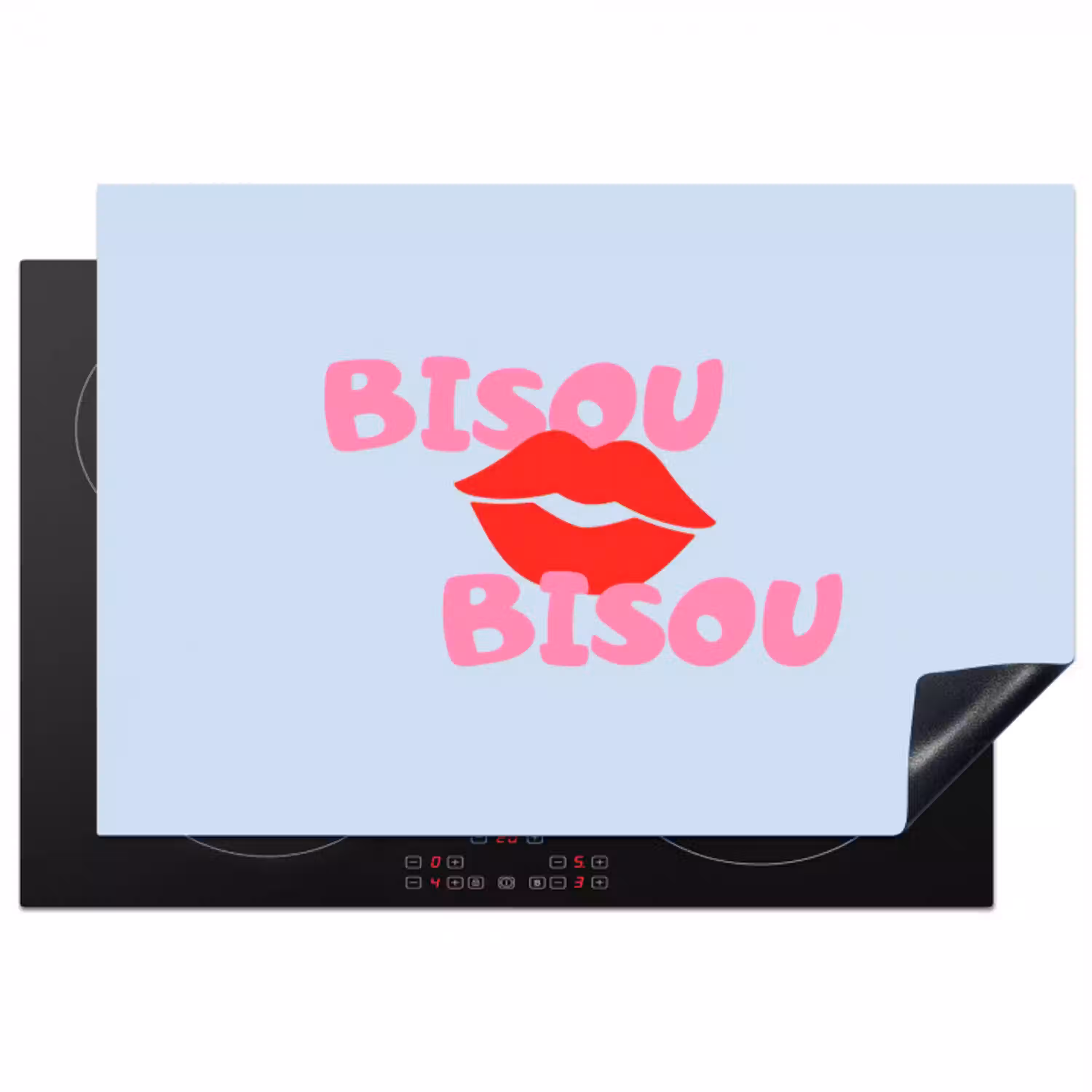 Lippen - Bisou - Blauw Inductie beschermer vinyl 3mm klein -3d
