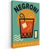 Cocktail - Negroni - Art - Sinaasappel Tuinposter op houten frame 2 cm dik klein -3d