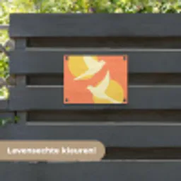 Vogels - Cirkels - Geel tuinposter los doek klein -sfeer3