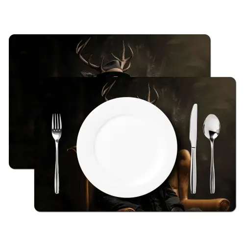 Hert - Zonnebril - Zwart - Pak Placemat vinyl groot -zzsfeer2_Kitchenyeah-website