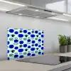 Patroon - Oog - Mint - Blauw keuken achterwand spatscherm klein 900 -3d_schuin