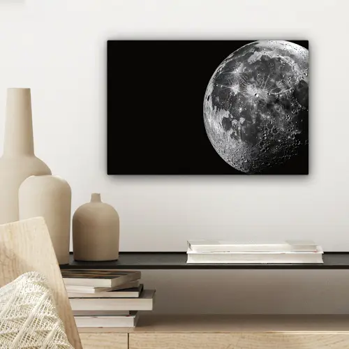 Close-up - Maan - Wit - Textuur canvas 2cm klein -sfeer6