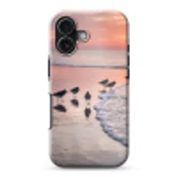 Meeuwen - Strand - Zee - Roze Toughcase MagSafe Apple iPhone 17 klein -3d