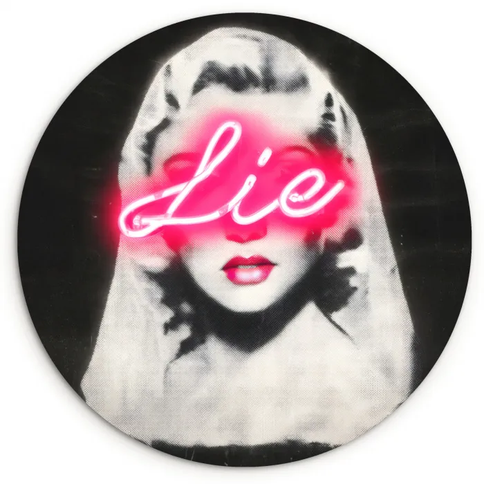 Neon - Letters - Vintage - Vrouw Wandcirkel plexiglas klein -3d