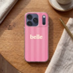 Roze - Gestreept - Belle Telefoonhoesje iPhone 17 Pro klein -sfeer1