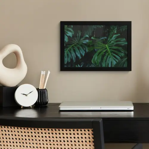 Monstera - Bladeren - Tropisch - Jungle fotolijst zwart zonder passe partout klein -sfeer1
