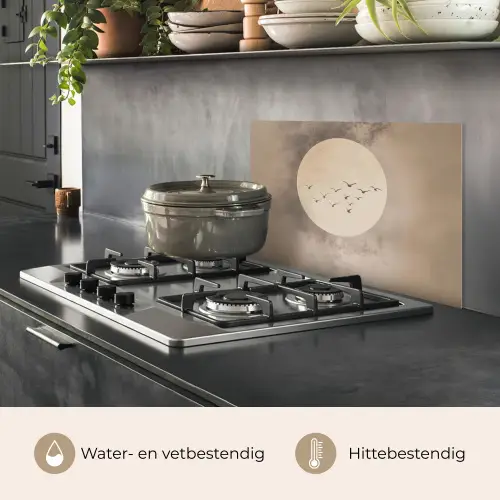 Vogel - Beige - Japandi keuken achterwand spatscherm klein -usp_NL