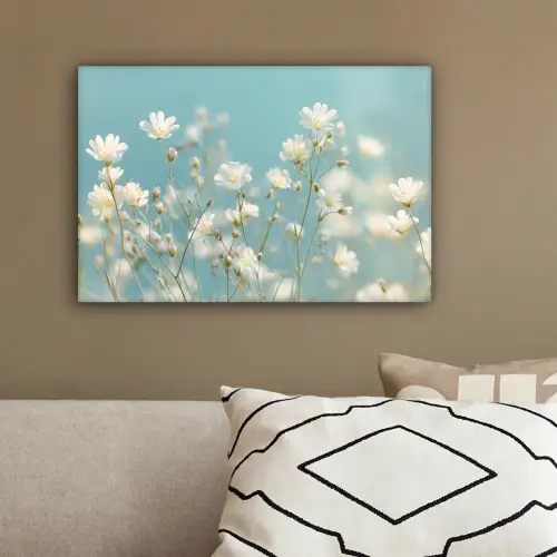 Stengels - Bloemen - Lucht - Wit canvas 2cm klein -sfeer3