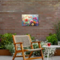 Bloemen - Kleurrijk - Waterverf - Natuur - Zomer Tuinposter op houten frame 2 cm dik klein -sfeer3