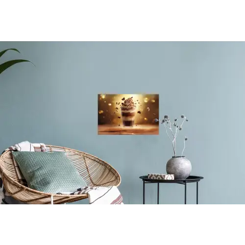 Dessert - Chocolade - Zoet - Eten Muursticker klein -plant